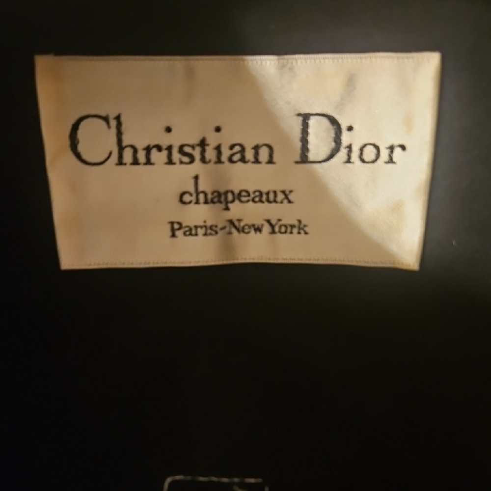 Dior Black Fur Hat/ Chapeaux with Beaded Embellishment - Picture 5 of 6